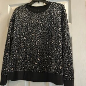 Animal print velvet pajama top